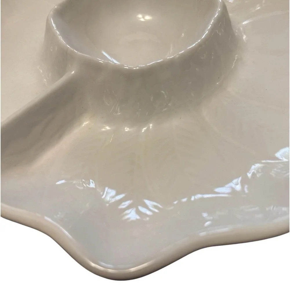 Vintage Japan Stoneware Chip Dip Platter 12